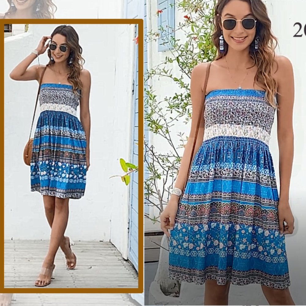 New so cute sundress strapless coverup sz medium